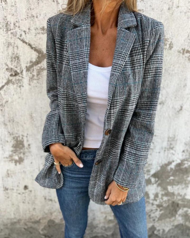 Abby | Klassischer karierten Blazer