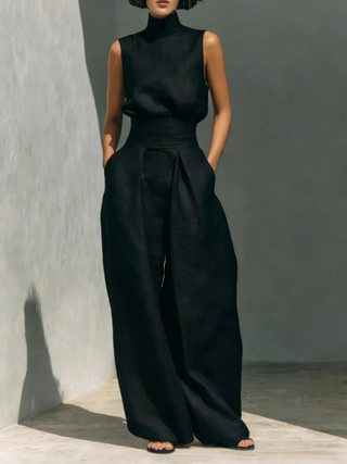 Maria | Minimalistisches Oberteil & Weite Hosen-Set für Damen