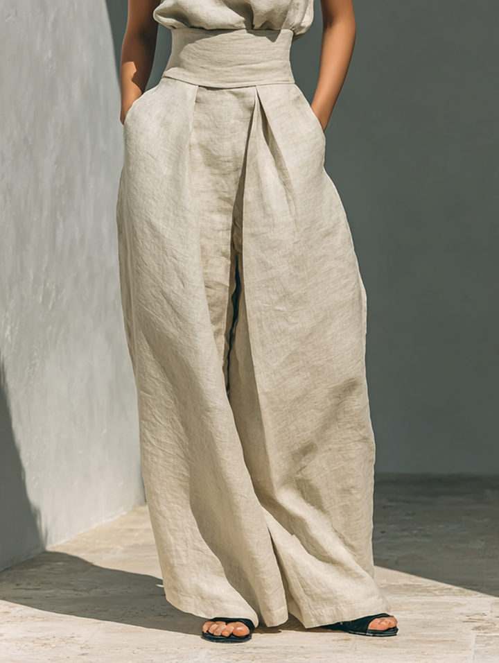 Maria | Minimalistisches Oberteil & Weite Hosen-Set für Damen