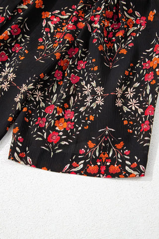 Vintage-Blumenmuster-Hemd mit Knopfdetails