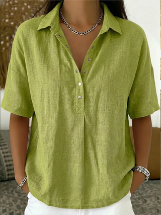 Petra | Bluse mit Kragen und Knopfdetails (JETZT 1+1 GRATIS!)