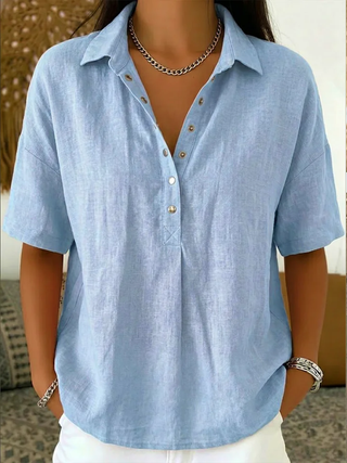 Petra | Bluse mit Kragen und Knopfdetails (JETZT 1+1 GRATIS!)