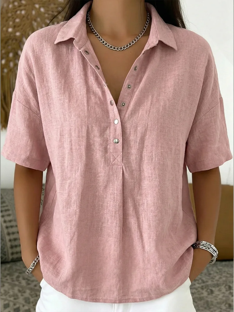Petra | Bluse mit Kragen und Knopfdetails (JETZT 1+1 GRATIS!)