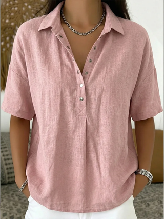 Petra | Bluse mit Kragen und Knopfdetails (JETZT 1+1 GRATIS!)