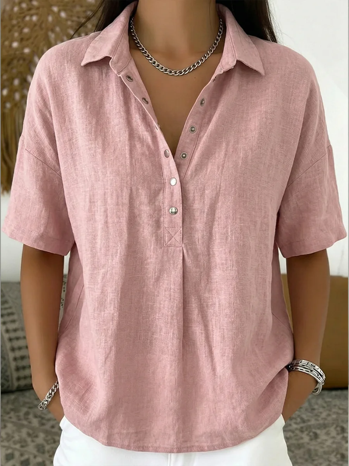 Petra | Bluse mit Kragen und Knopfdetails (JETZT 1+1 GRATIS!)