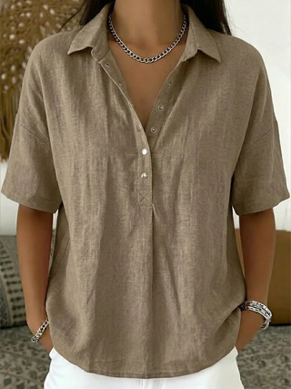 Petra | Bluse mit Kragen und Knopfdetails (JETZT 1+1 GRATIS!)