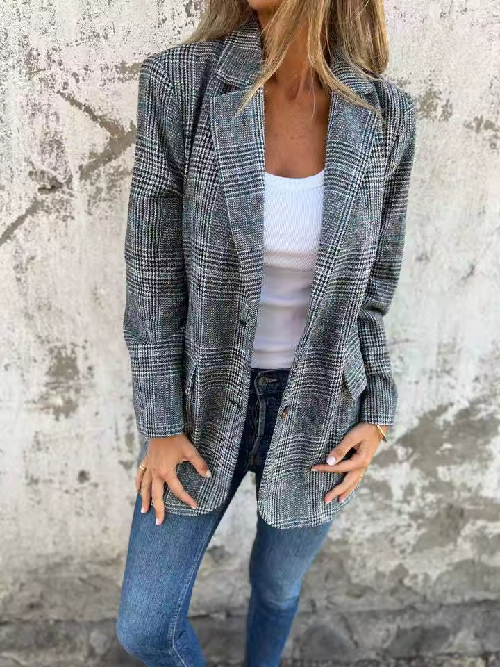 Velina | Jacke im Hahnentritt mit lockerer Passform