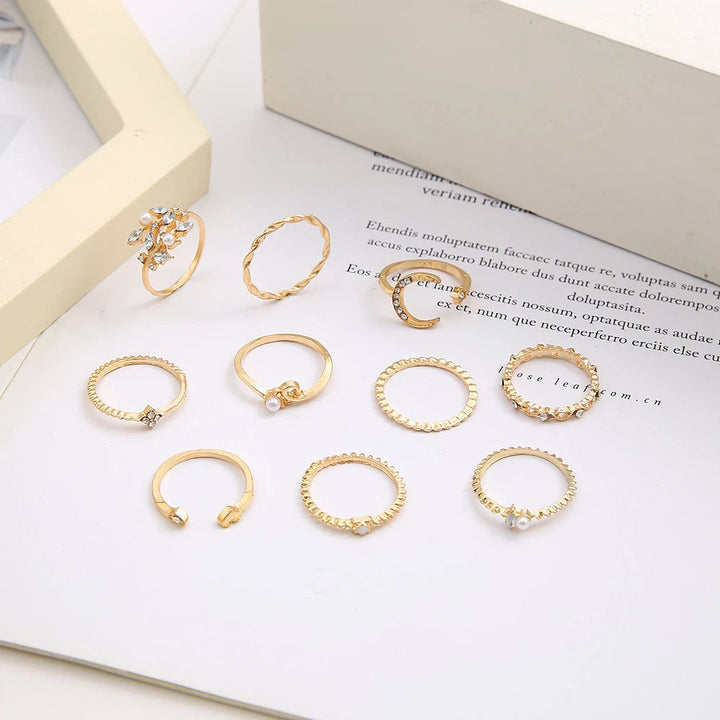 Edel | 10er-Pack böhmische Silber- und vergoldete Ringe