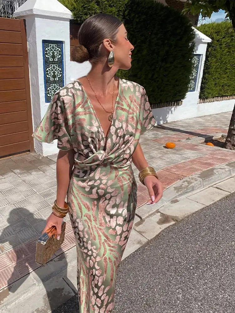 CLARANDRA | KUPFER MIDI-KLEID