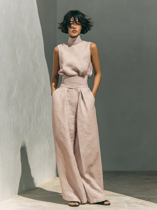 Maria | Minimalistisches Oberteil & Weite Hosen-Set für Damen