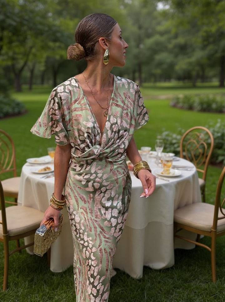 CLARANDRA | KUPFER MIDI-KLEID