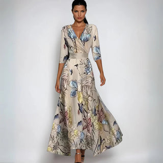 Hailey | Elegantes Wickel-Maxikleid mit floralem Print