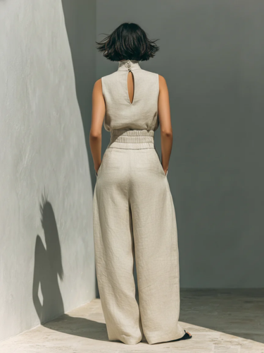 Maria | Minimalistisches Oberteil & Weite Hosen-Set für Damen