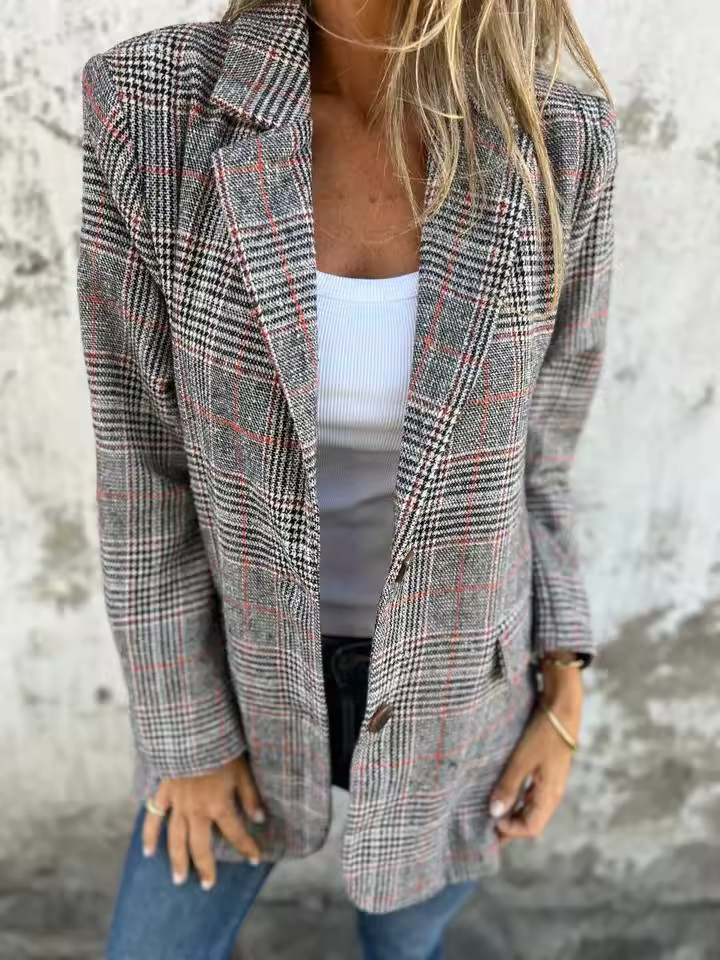 Velina | Jacke im Hahnentritt mit lockerer Passform