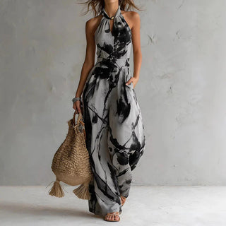 Madison Flowing Halter Maxi Dress
