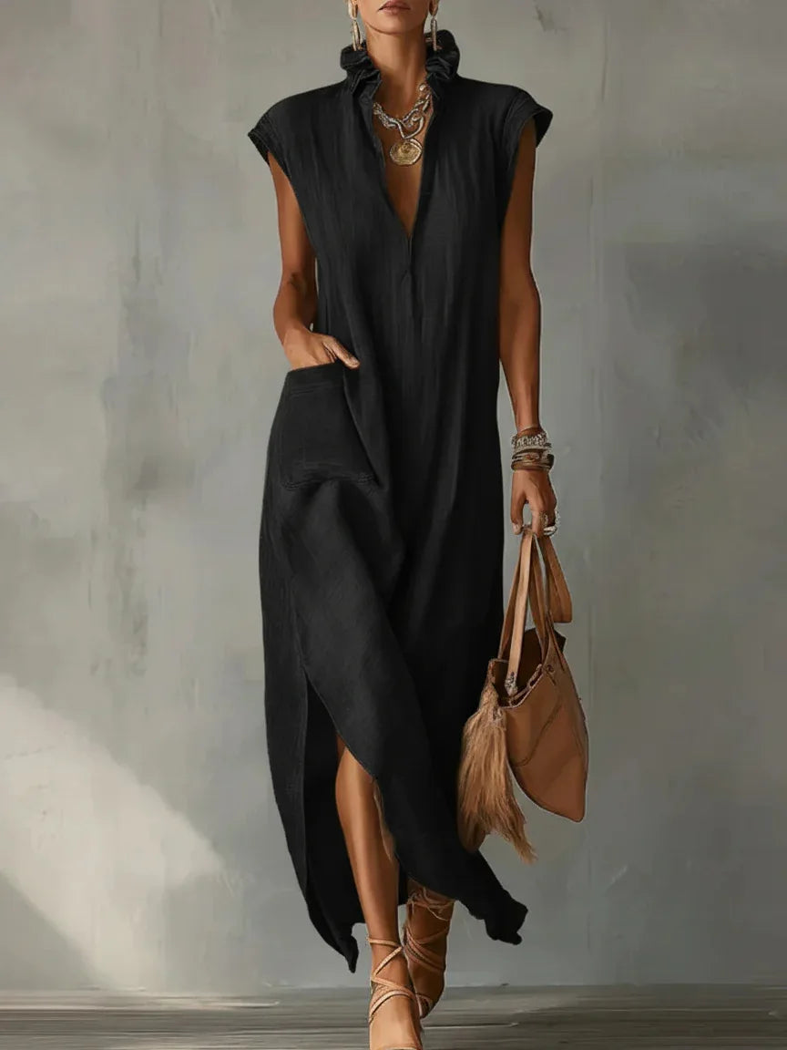 Nadia Luftiges Leinen Maxi-Kleid