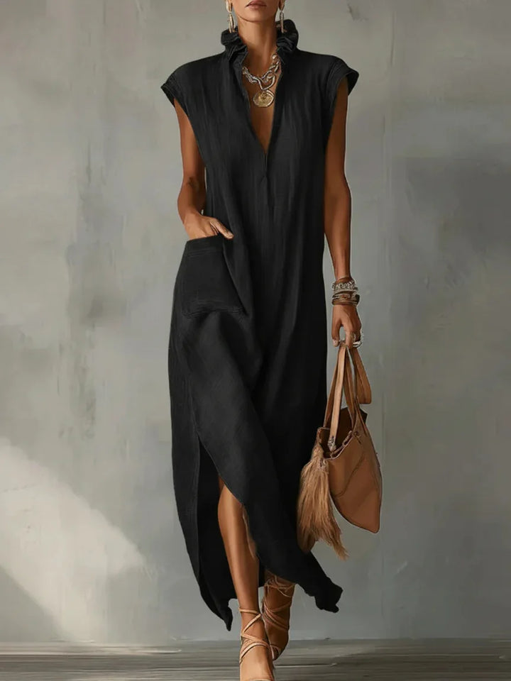 Nadia Luftiges Leinen Maxi-Kleid