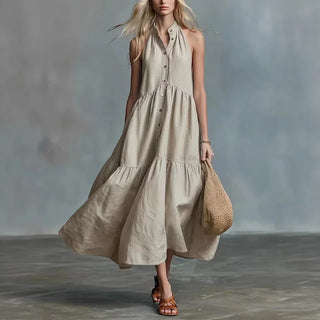Carol Flowing Halter Midi Dress