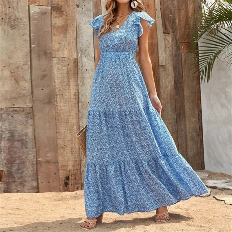 Tiffany Layered Ruffle Maxi Dress