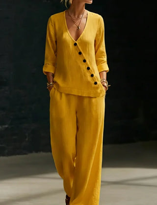 Amberline Relaxed Wide-Leg Pants Set