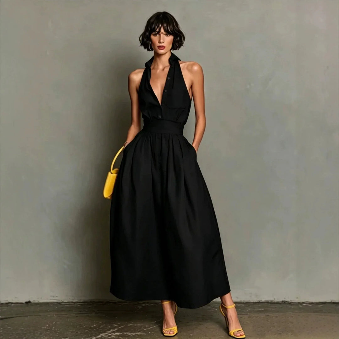 Carolina Kragen Midi Kleid