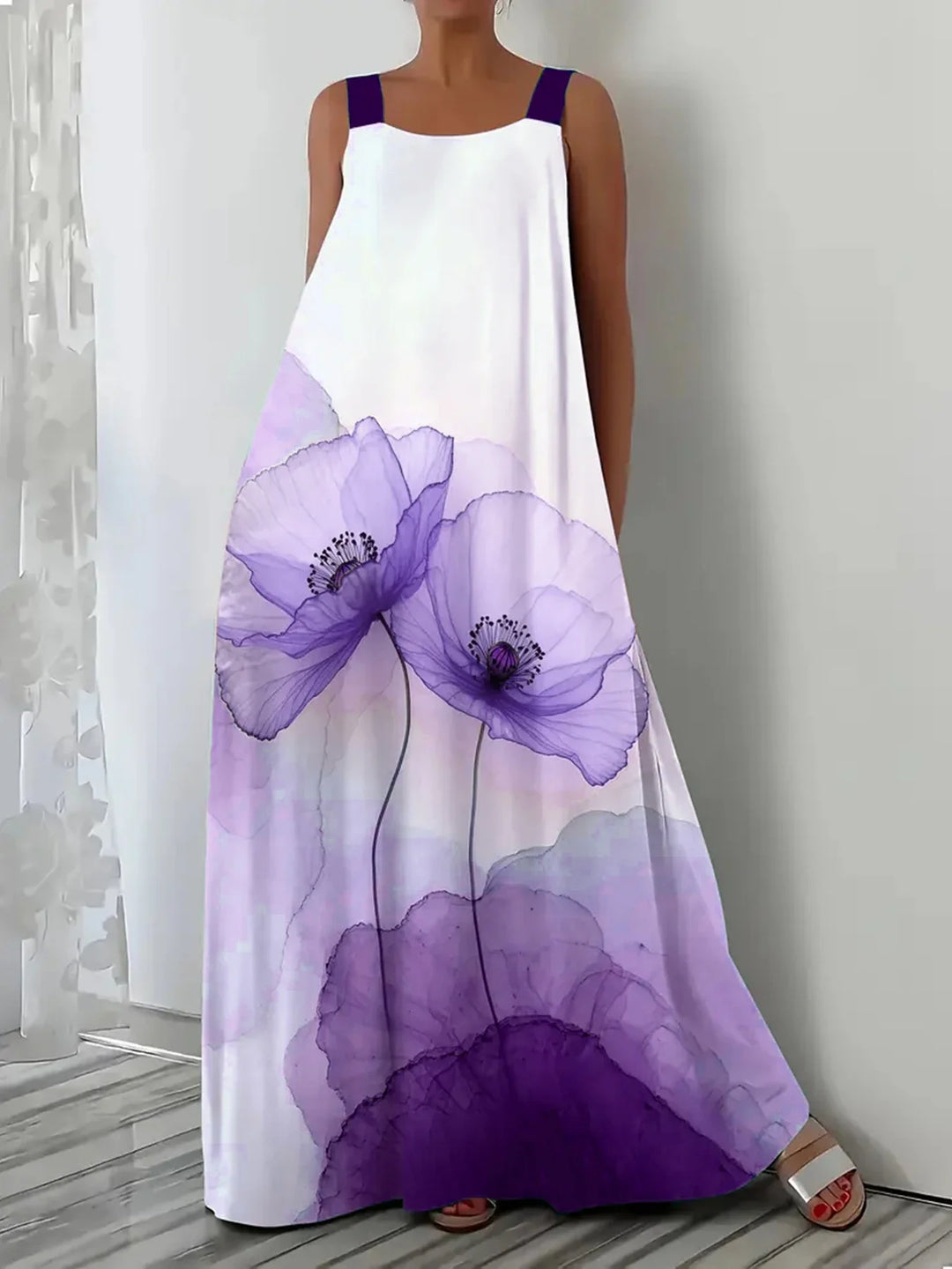 Jessy Ärmelloses Maxi-Kleid mit Blumenmuster