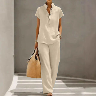 Vespera Atmungsaktives Leinen-Outfit im Set
