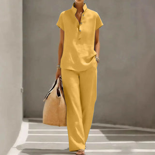 Vespera Atmungsaktives Leinen-Outfit im Set