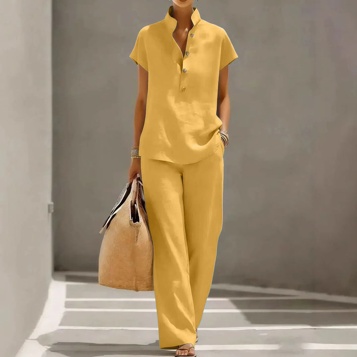 Vespera Atmungsaktives Leinen-Outfit im Set