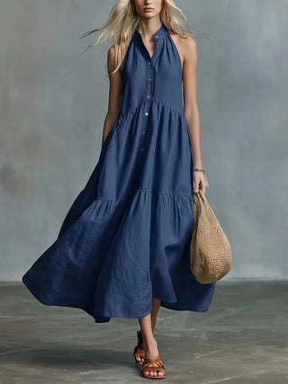 Carol Flowing Halter Midi Dress