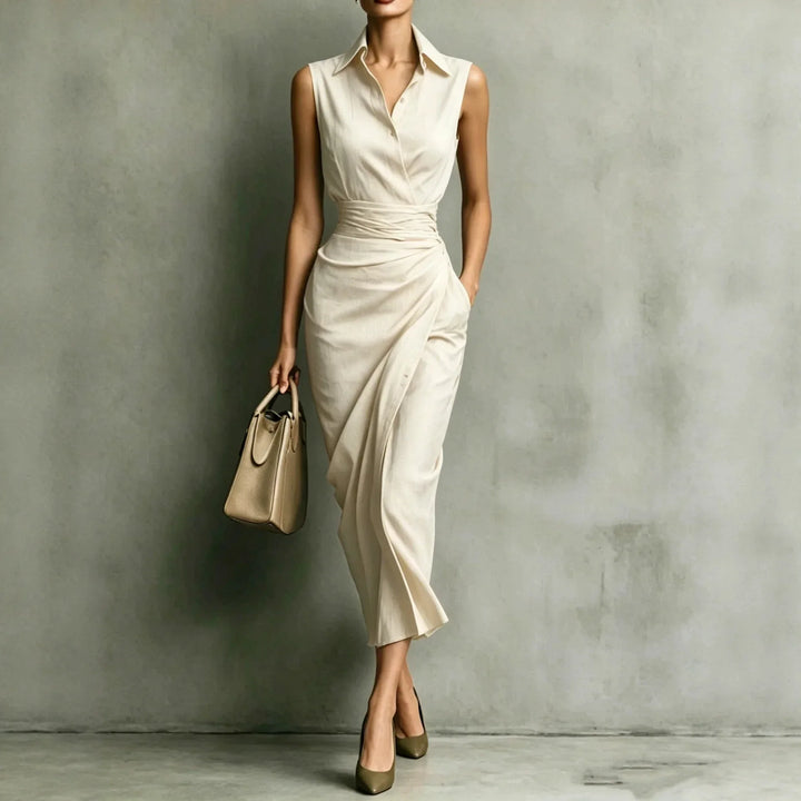 Dorian Midi-Kleid mit tailliertem Design