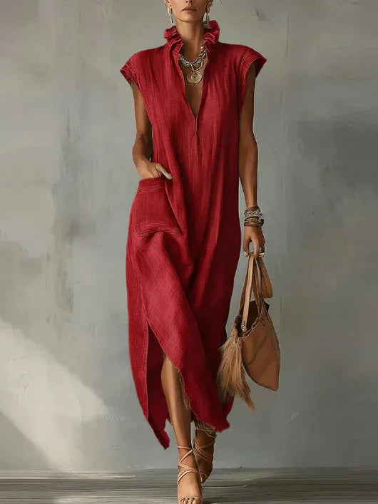 Nadia Luftiges Leinen Maxi-Kleid