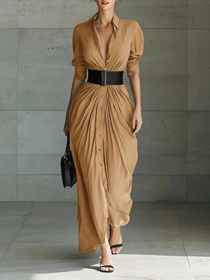 Elodie Fließendes Langarmkleid