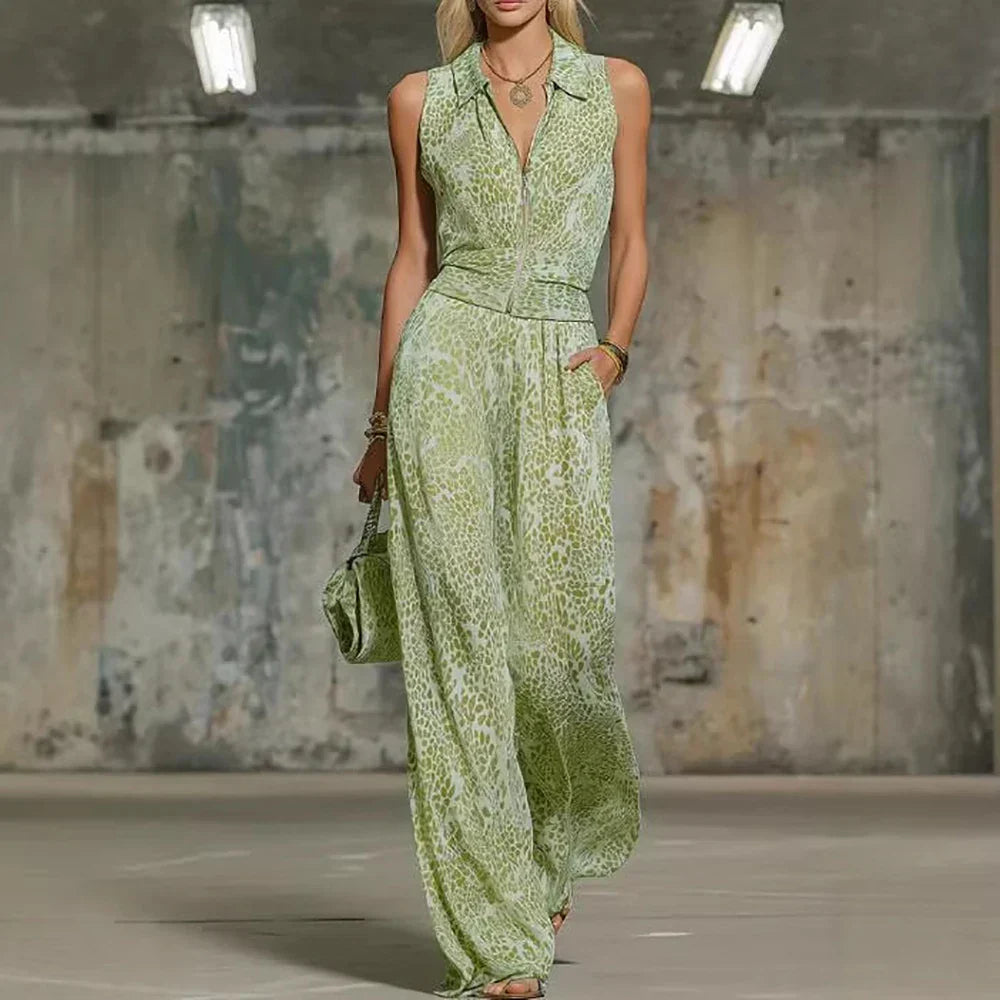 Darla Strukturierter Jumpsuit mit Weitbeinen