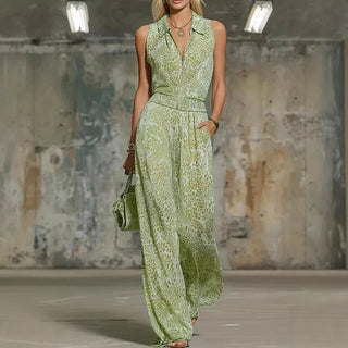 Darla Strukturierter Jumpsuit mit Weitbeinen