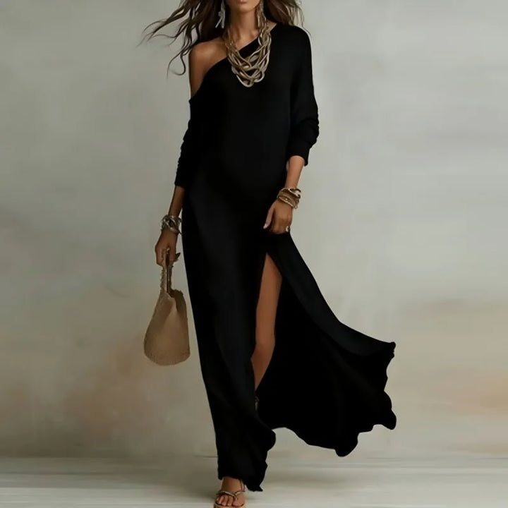 Elenora One-Shoulder Knit Dress