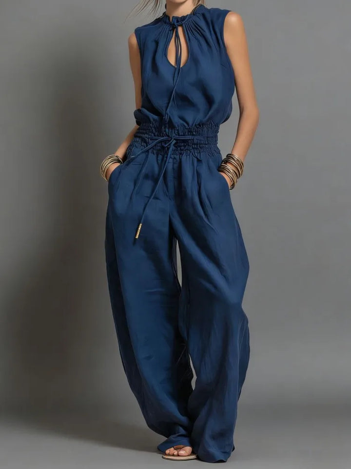 Georgia Wide-Leg Drawstring Jumpsuit