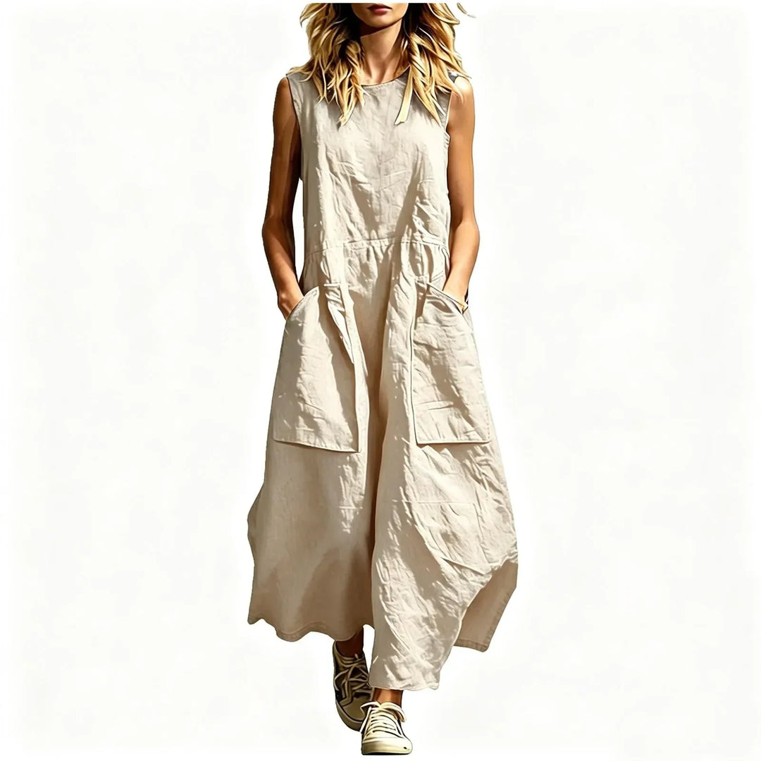 Maren Linen Pocket Maxi Dress