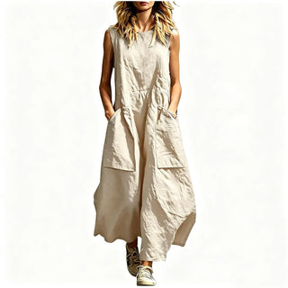 Maren Linen Pocket Maxi Dress