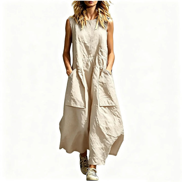 Maren Linen Pocket Maxi Dress