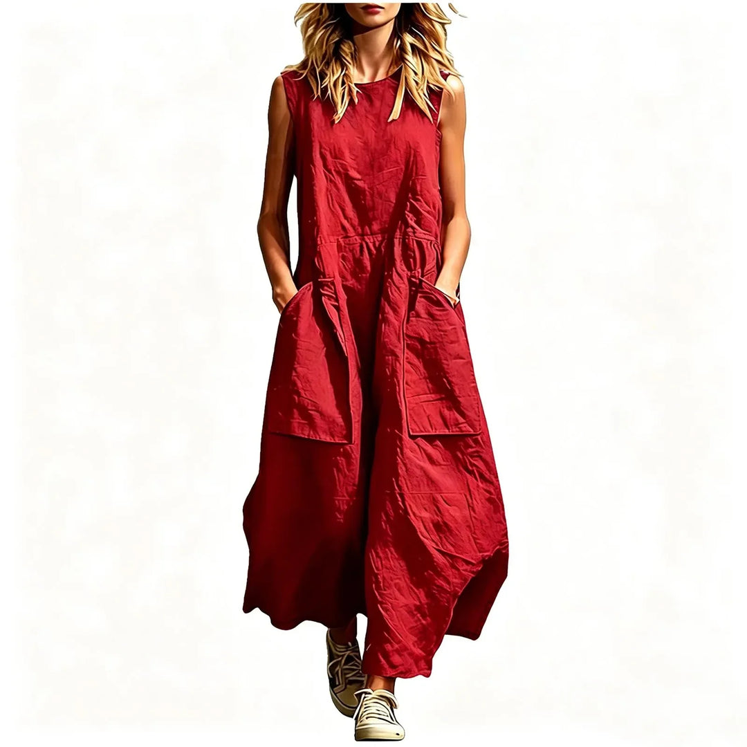 Maren Linen Pocket Maxi Dress