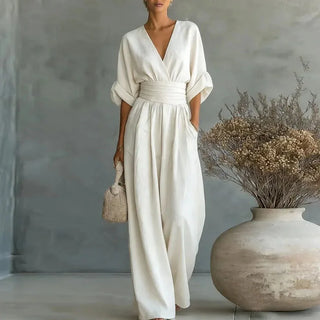 Helena V-Neck Summer Jumpsuit