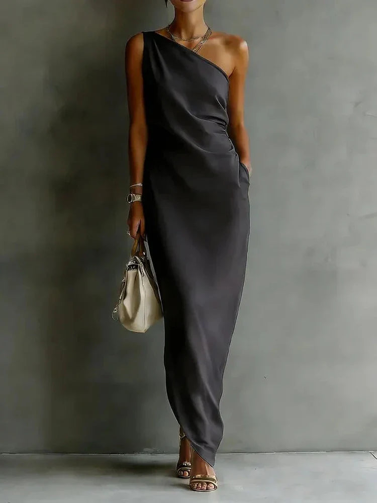 Alessia Maxikleid mit asymmetrischem Träger