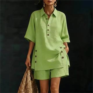 Martha Kurzarm-Button-Up-Set
