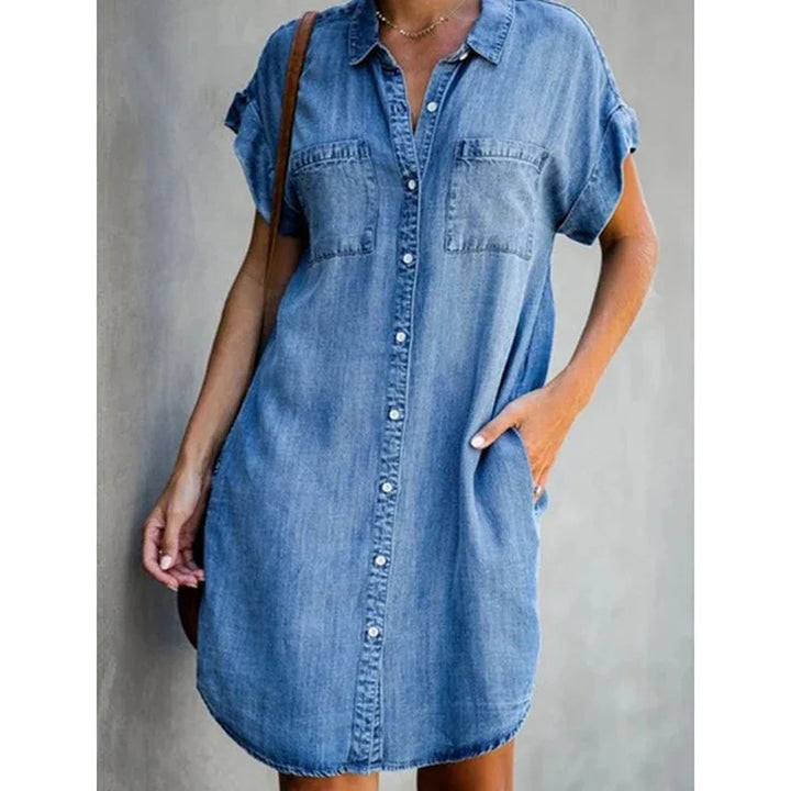 Regency Denim Hemdkleid mit Knopfverschluss