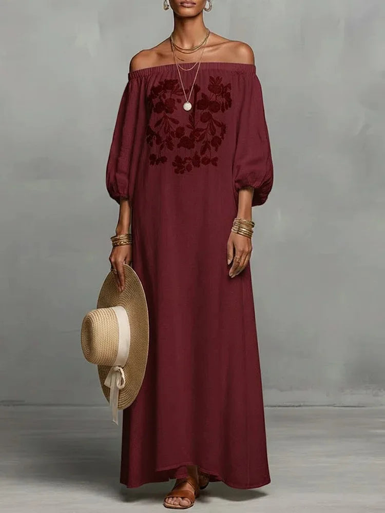 Evadelle Off-Shoulder Maxi Dress