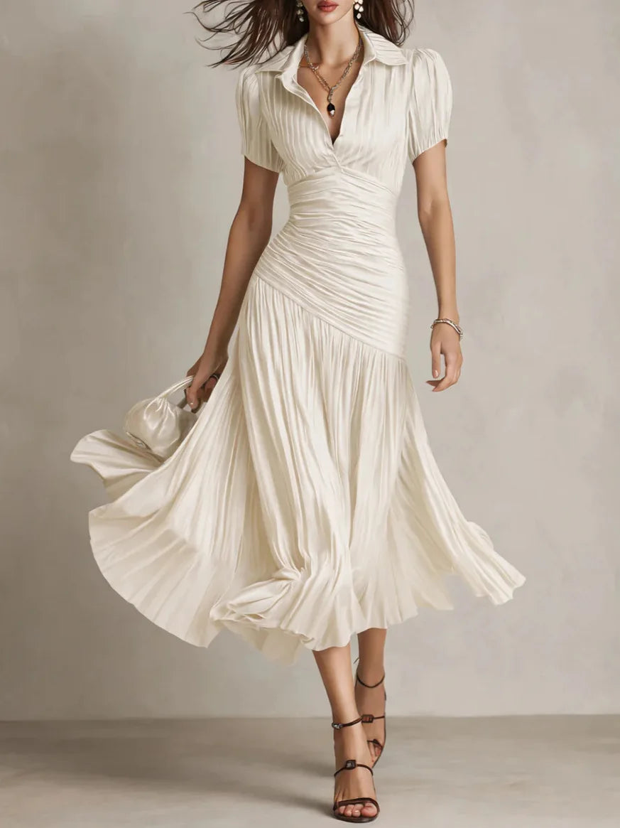 Zaffira Midi Kleid mit Falten