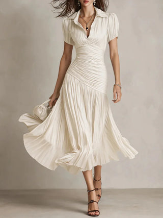 Zaffira Midi Kleid mit Falten