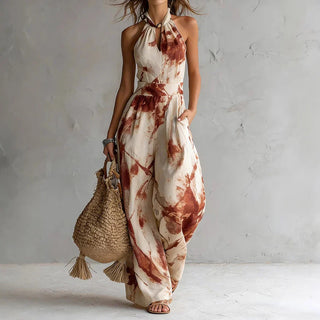 Madison Flowing Halter Maxi Dress