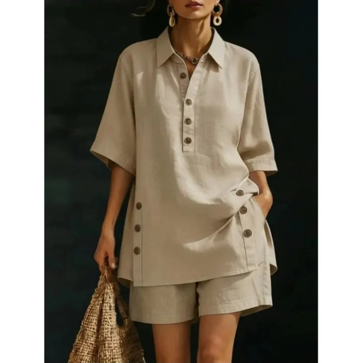 Martha Kurzarm-Button-Up-Set